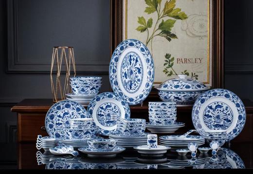 80头仿元青花鱼草纹餐具 商品图0