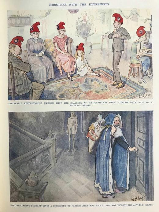 1925年1-6月 英国讽刺漫画杂志《笨拙》（含多幅彩色） 漆布精装16开 商品图6