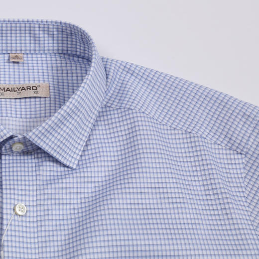 【大都会店】MAILYARD/美尔雅短袖衬衫 纯棉商务修身男士休闲格子免烫衬衣 335(自提：仅限大都会门店) 商品图0
