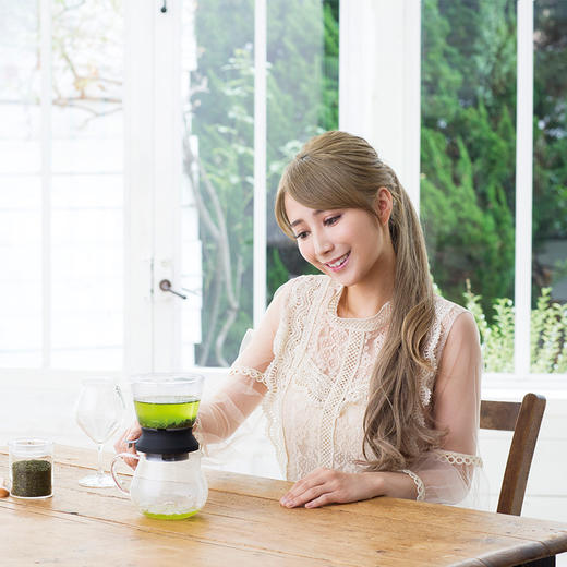 【HARIO】耐热玻璃带滤网泡茶壶可调节冲茶器上下壶套装TDR 商品图1