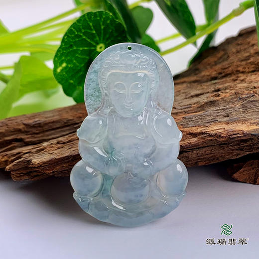 派瑞翡翠 翡翠观音 糯冰种 飘翠 商品图0