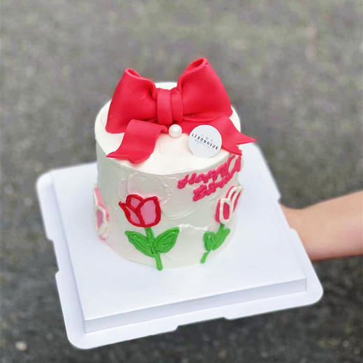 油画郁金香 · 奶油蛋糕 （加高） 商品图0