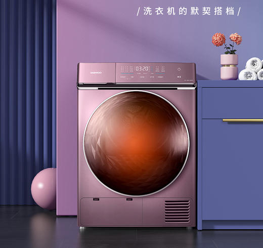 DAEWOO韩国大宇衣物热泵烘干机10公斤全自动家用变频滚筒干衣机 商品图0
