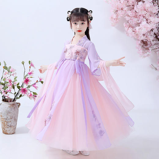 DY-6400女童汉服夏季裙子薄款短袖小女孩连衣裙儿童中国风古装仙裙 商品图1