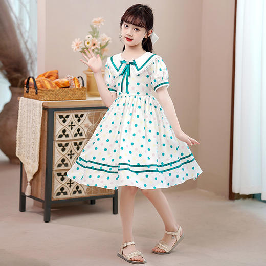 DY-6967女童连衣裙夏季裙子童装春秋儿童礼服裙女孩韩版洋气娃娃领裙 商品图3