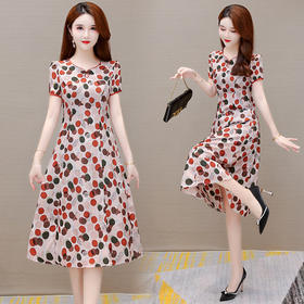YWE 5422A932气质波点连衣裙修身时尚打底裙【优】