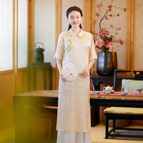 MXFZ-CL10001新款中国风优雅气质长款禅意茶服连衣裙