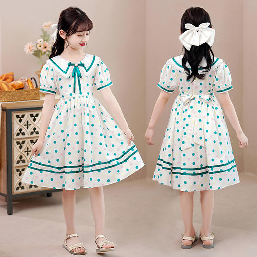 DY-6967女童连衣裙夏季裙子童装春秋儿童礼服裙女孩韩版洋气娃娃领裙 商品图0