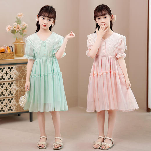 DY-6965女童连衣裙夏装新款童装韩版时髦炸街儿童礼服裙小女孩网纱裙 商品图0