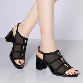 SLW-9815新款夏季时尚凉鞋粗跟高跟鞋鱼嘴女鞋