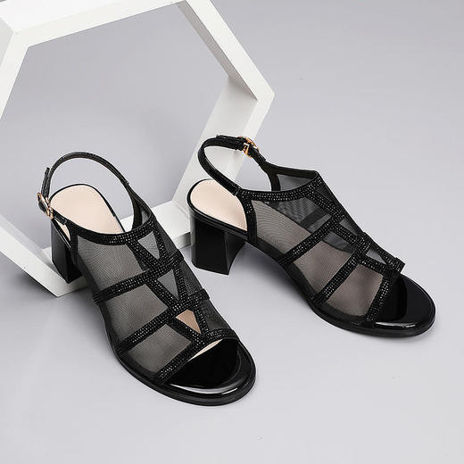 SLW-9815新款夏季时尚凉鞋粗跟高跟鞋鱼嘴女鞋 商品图4