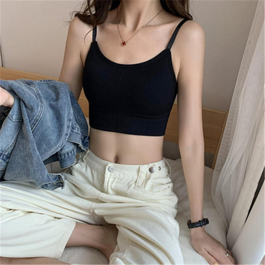 【买一送一】卡卡同款网红美背爆款卡卡无缝罗纹裹胸美背吊带少女内衣抹胸睡眠运动背心 商品图7