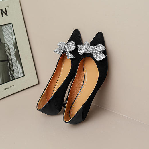 新款气质，蝴蝶结仙女风尖头浅口单鞋ZYY-A09 商品图7