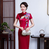 TZRY-21032醋酸手推绣=旗袍宴会婚礼喜气质去旗袍礼服 商品缩略图0