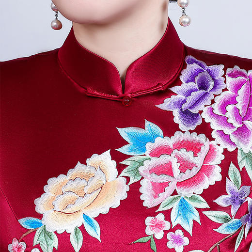 TZRY-21032醋酸手推绣=旗袍宴会婚礼喜气质去旗袍礼服 商品图2