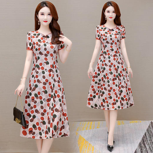 YWE 5422A932气质波点连衣裙修身时尚打底裙【优】 商品图3