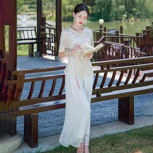 气质显瘦，V领蕾丝双层复古改良版民国风唐装旗袍GSJ-137 商品图2