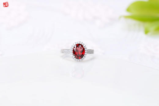 【红豆】石榴石戒指  镶嵌：925银 商品图0