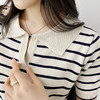 【拉满夏日时尚感】复古条纹polo领短袖冰丝针织衫  显瘦版型 清凉透气冰丝  时髦复古 宽松设计感小众针织   商品缩略图2