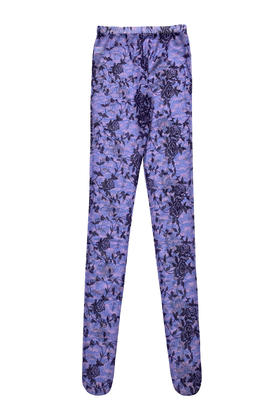 花色针织打底裤/紫色【2022秋冬新品 定制款】--中国设计师品牌QIUSHU TING