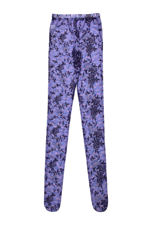 花色针织打底裤/紫色【2022秋冬新品 定制款】--中国设计师品牌QIUSHU TING 商品图0