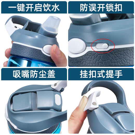 BTIF运动吸管水杯（浅灰色/樱花粉） 商品图3