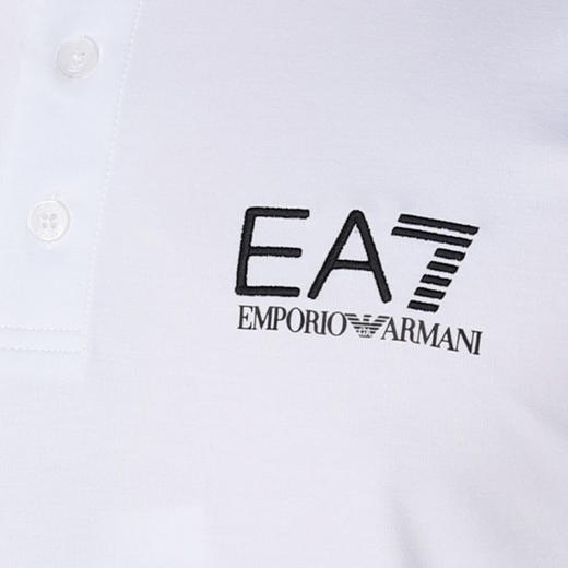 EMPORIO ARMANI EA7 阿玛尼 男士棉质字母标志logo印花短袖 POLO衫 白色 3LPF02 PJEEZ 1100 商品图2