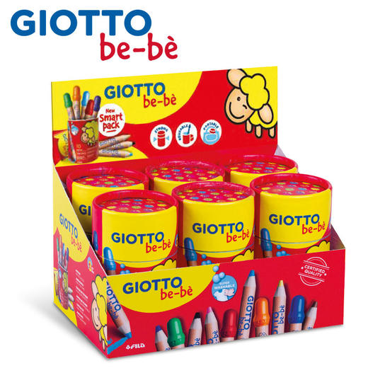 意大利/GIOTTO齐多/幼儿园宝宝蜡笔/儿童绘画短杆粗蜡笔/安全无毒/可水洗彩色铅笔/2岁可用 商品图0