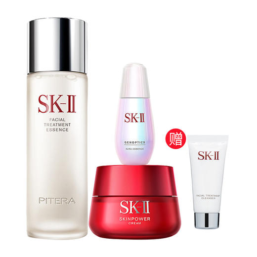 SK-II精华护肤三部曲（神仙水230ml+大红瓶50g+小灯泡50ml）赠洁面小样20g 商品图0