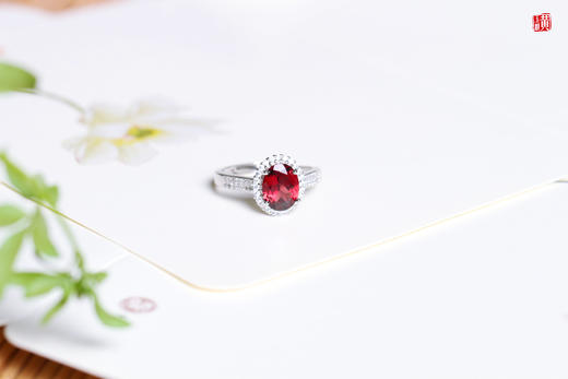 【红豆】石榴石戒指  镶嵌：925银 商品图1