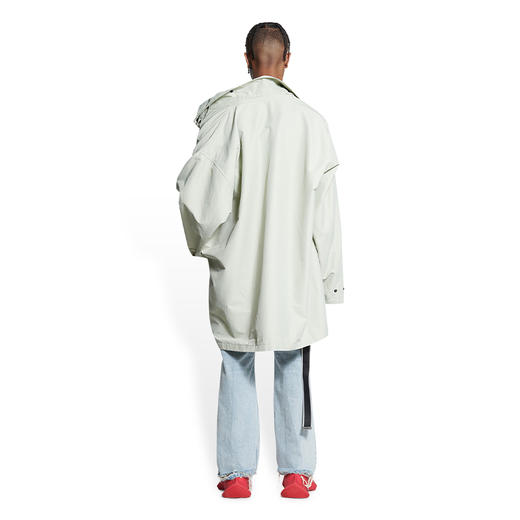 BALENCIAGA 巴黎世家 男士 夏季系列 BB PARIS ICON 标志刺绣长款派克大衣 浅绿色 698868 TMO17 9441 商品图2