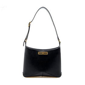 BALENCIAGA 巴黎世家 女士小号柔软小牛皮光滑流浪包斜挎单肩包 黑色 695589 21096 1000