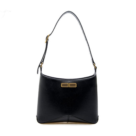 BALENCIAGA 巴黎世家 女士小号柔软小牛皮光滑流浪包斜挎单肩包 黑色 695589 21096 1000 商品图0