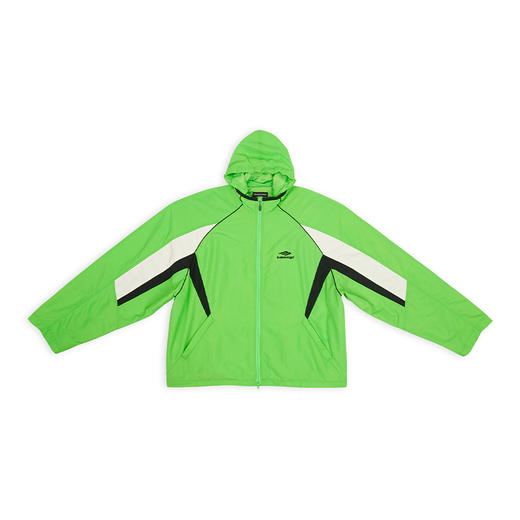 BALENCIAGA 巴黎世家 男士运动图标亮绿色尼龙连帽雨衣外套 绿色 698863 TKO48 3520 商品图0