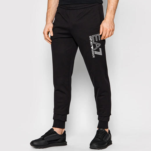 EMPORIO ARMANI EA7 阿玛尼 男士棉质字母标志logo印花休闲运动裤 黑色 3LPP53 PJ05Z 1200 商品图1
