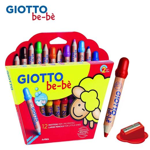 意大利/GIOTTO齐多/幼儿园宝宝蜡笔/儿童绘画短杆粗蜡笔/安全无毒/可水洗彩色铅笔/2岁可用 商品图2