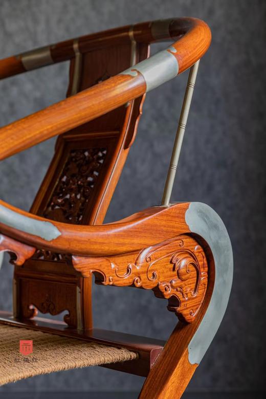 红桥红  家具严选  缅甸花梨（大果紫檀）【绳面 王款 麒麟纹交椅】 商品图6
