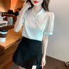 复古盘扣上衣女2022夏季气质百搭短袖洋气雪纺小衫 KQL1280 商品缩略图2