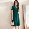 米思阳V领灯笼袖新款夏装气质高雅大裙摆连衣裙 商品缩略图0