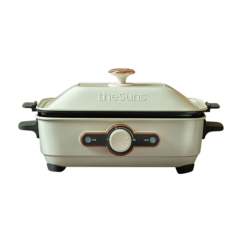 黄小厨 三食Thesuns 多功能锅 奶白色 MP601 基础款（平煎盘）+深锅加蒸架+丸子盘+六圆盘+条纹盘