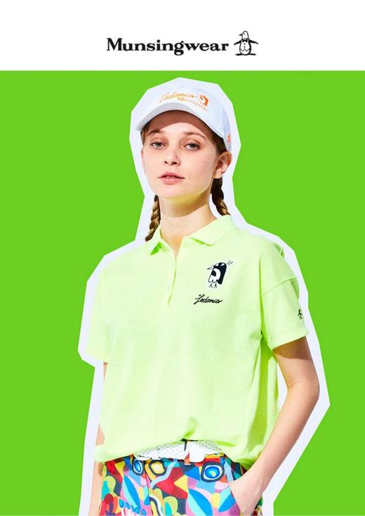 百货世界-MUNSINGWEAR/万星威高尔夫女装T恤夏季日本制插画师系列短袖Polo 商品图0