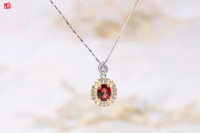石榴石项链   镶嵌：925银镶