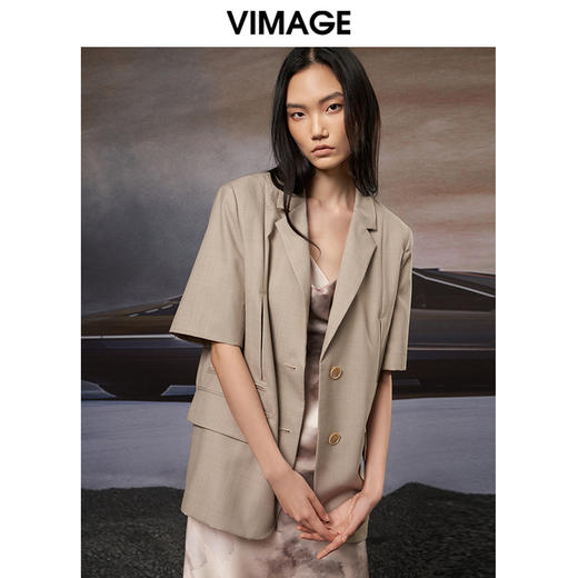 VIMAGE纬漫纪秋季新款宽松舒适帅气西装外套V1803408 商品图0