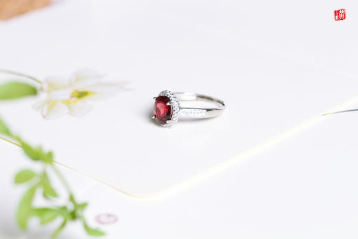 【红豆】石榴石戒指  镶嵌：925银 商品图3