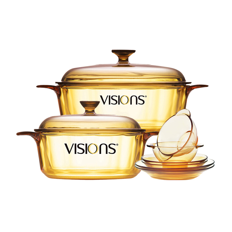 康宁三件套家用套装：1.25L+3.25L+餐具六件套