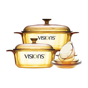 康宁三件套家用套装：1.25L+3.25L+餐具六件套