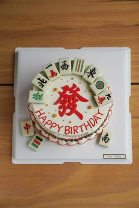 麻将发字蛋糕E款式