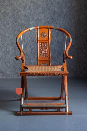 红桥红  家具严选  缅甸花梨（大果紫檀）【绳面 王款 麒麟纹交椅】