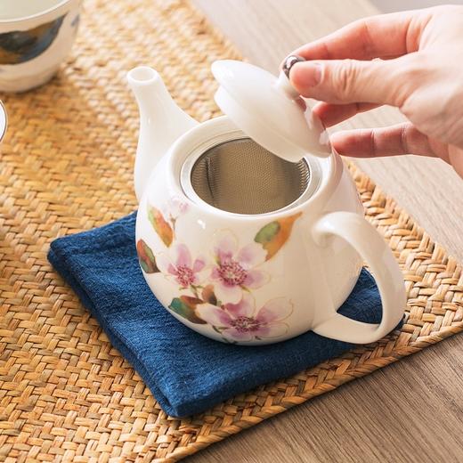 日本进口和蓝花卉繁花樱花茶壶茶杯1壶5杯套装陶瓷和风茶具 商品图2