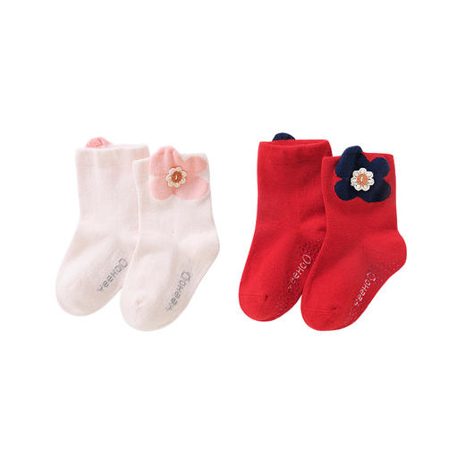 英氏儿童袜子男童女童薄款中袜防滑2双装年新款YIWCJ02125A 商品图4